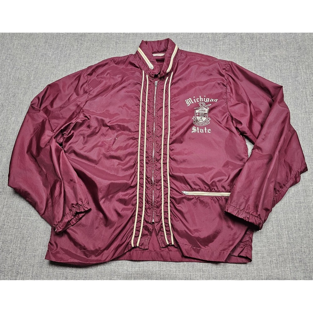 Vintage Michigan State Spartans Jacket Mens Medium Champion Knitwear Running Man